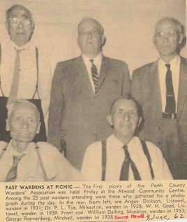 Newsclipping about the first Wardens Association Picnic, 1962