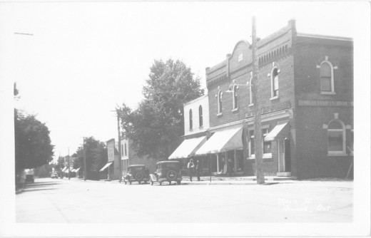 Postcard view of downtown Atwood