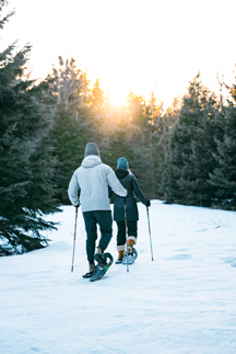 Two People Snowshoeing
