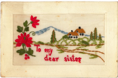 Image showing postcard with the words "To my dear sister"